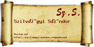Szilvágyi Sándor névjegykártya