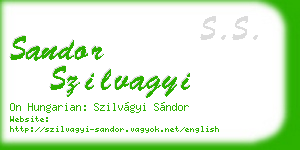 sandor szilvagyi business card